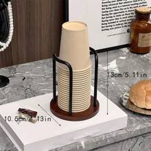 1 pieza Base de madera multifuncional para sostener y organizar tazas