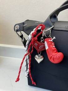 1PC Angola Red/Pink/Black/Silver/Gold Boxing Love Bag Charm,Keychain Accessories Car Pendant Can Be Used For Bag Pendant Pendant. Gifts Valentine'S Day Stylish For Teen Girls Women College Students Teacher White-Collar Workers Rookies & White-Collar Workers Gift Accessories Decor Present Car Accessories Women Key Chain Charms Back To School Supplies Gifts For Teachers