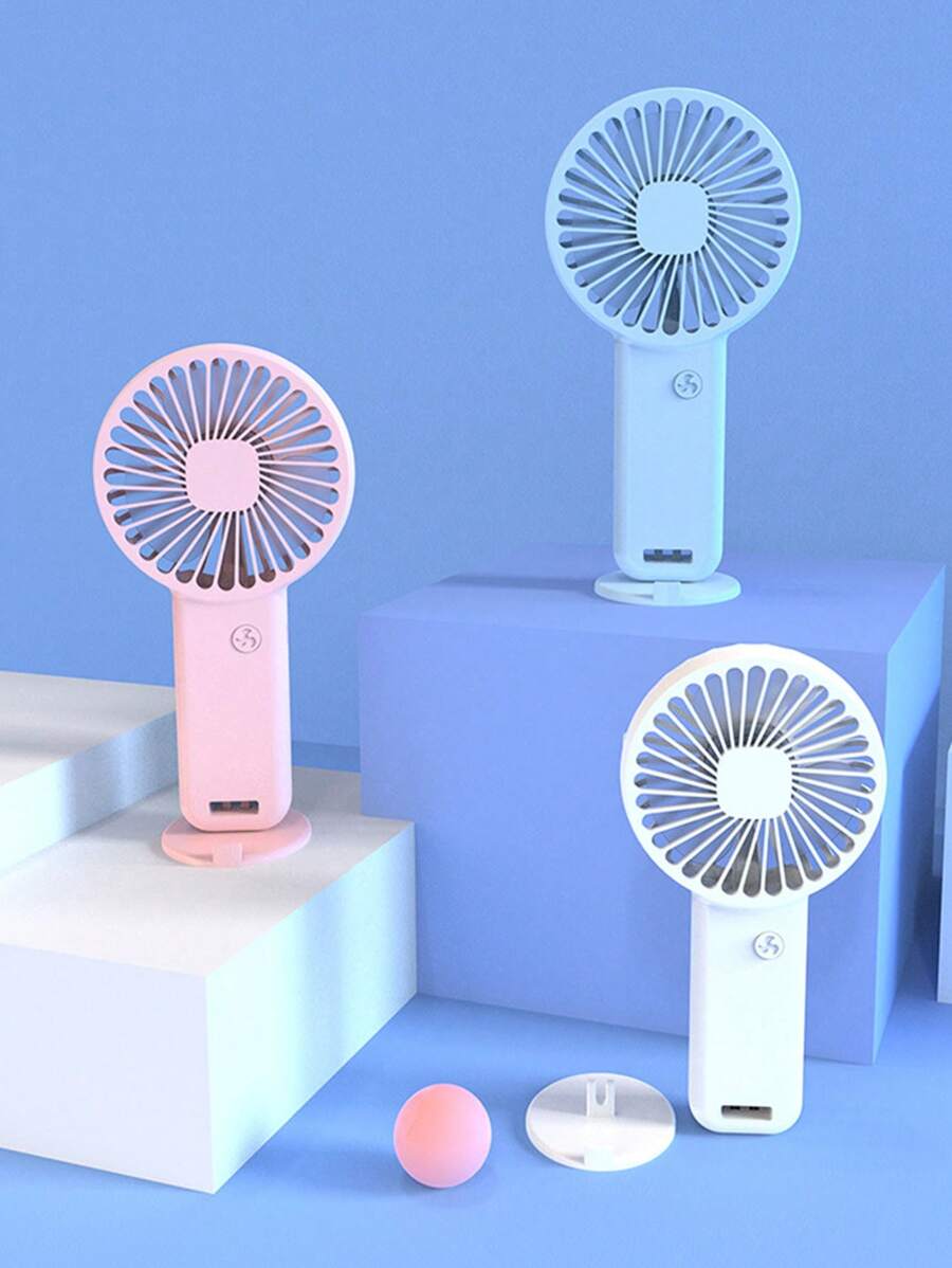 1 件便携式 USB 可充电迷你风扇带底座，400mAh，适合夏季户外活动、海滩、运动、办公室、教室、派对和日常生活