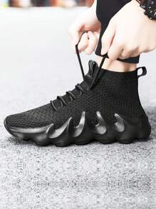 450 男士休闲一脚蹬袜子鞋运动鞋 - 黑色 - 查看 5