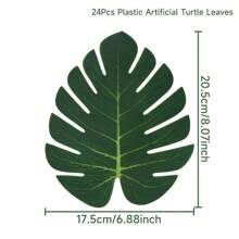 24 pièces de feuilles de palmier tropicales artificielles, sets de table feuilles tropicales d'Hawaï, comprenant différentes tailles 10*8/15*11,5/20,5*17,5/24,5*20 cm, décoration de fête tropicale de la jungle, de plage et d'Hawaï, accessoires de décoration de fête d'été, d'anniversaire jungle sauvage, de décoration de table hawaïenne luau, de décoration tropicale de jungle, de décoration d'été pour la maison, la cuisine et la table