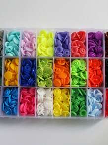 360 Piezas de Botones de Plástico T5 de 15 Colores de 1,2 CM, Botones para Chaquetas Infantiles, Impermeables y Documentos