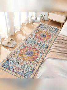Ultra weiche Korallen-Fleece [Menge] geeignet für Wohnzimmer, Schlafzimmer, Flur - elegantes Palast-Design, leuchtendes Blumen- und Barock-Muster Innenraummatte - Verschiedenfarbig - Übersicht 15