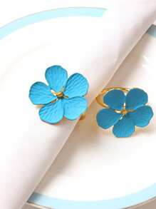 2/4/6pcs Floral Napkin Rings, Elegant Napkin Holders For Holiday Party, Wedding, Dinner Table Decor