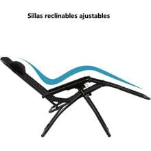 2 Sillas tumbona Silla Reclinable de Gravedad Cero 2 unidades para Jardín, Terraza, Piscina, Playa y Balcón – Tumbona Plegable Ergonómica con Respaldo Ajustable hasta 165° y Sistema de Bloqueo – Estructura de Acero Resistente con Capacidad de Carga de 120 kg – Tejido Transpirable para Máximo Confort – Silla de Descanso Portátil y Ligera con Reposacabezas Desmontable y Protección Antideslizante para Uso en Exteriores