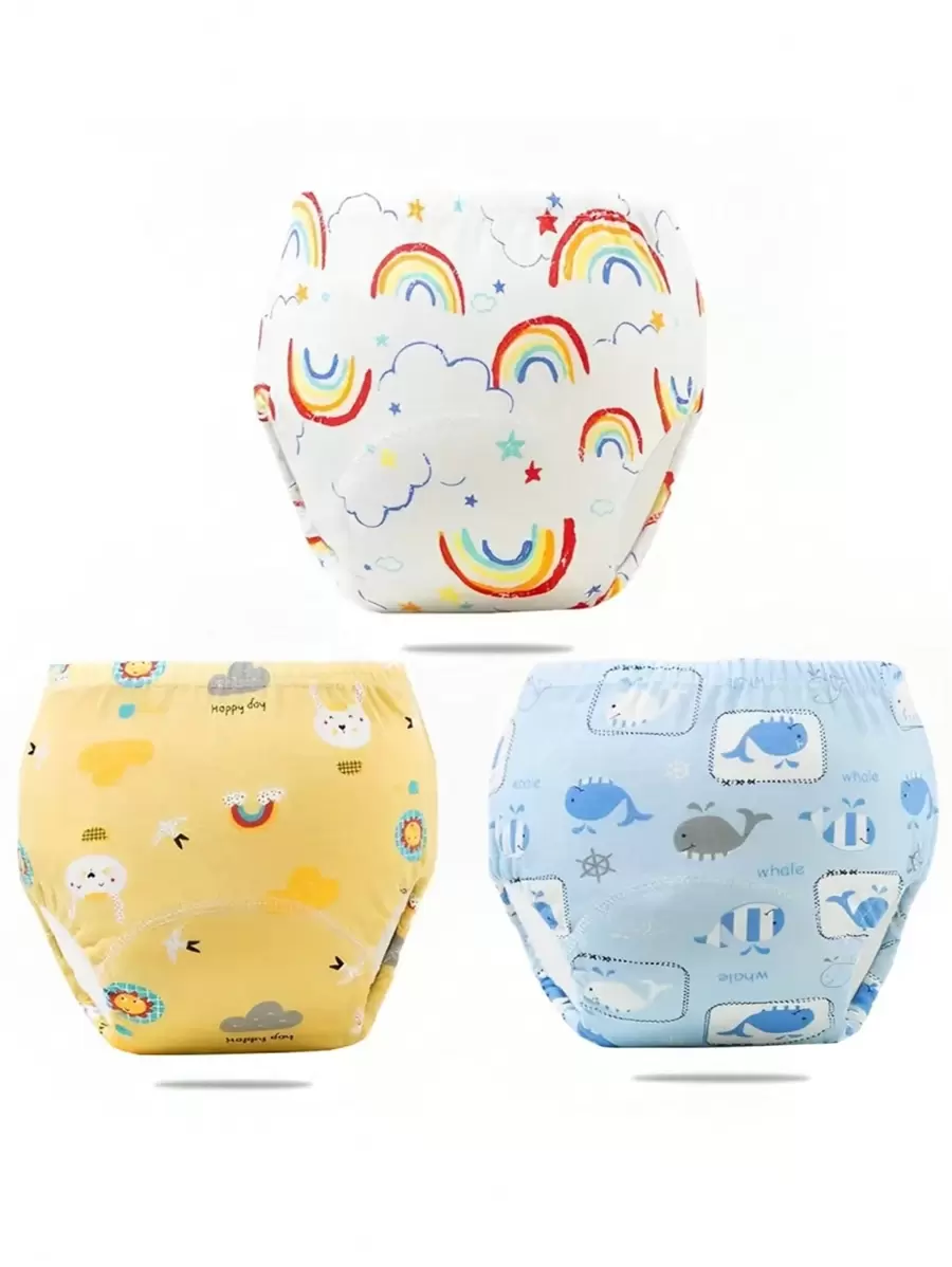 3 piezas/2 piezas/1 pieza Pantalones de entrenamiento para ir al baño suaves - Reutilizables, 6 capas absorbentes y transpirables, perfectos para todas las estaciones, pantalones de entrenamiento para bebés, bolsillos de pañal lavables, pantalones de pañal de aprendizaje para bebés, pantalones de pañal de tela para bebés, bolsillos de pañal transpirables, adecuados para niños y niñas
