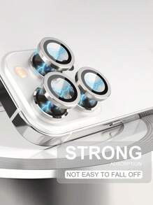 3 Packs Compatible With IPhone 16/16e/15/14/13/12/11 Pro Max Aluminum Alloy Camera Lens Case - Tempered Glass Film With Super Strong Adhesive Ring, Drop-Proof, Camera Lens Protective Film, Silver Gift For Birthday, Family, Friends Alloy Metal With Tempered Glass Full Cover, Lens Protector, Phone Accessories