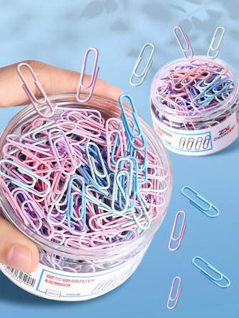 160个/500个随机颜色马卡龙回形针，便携式卡片装饰数据存储夹，文件书签夹，29mm U型文具（新旧版本随机）返校