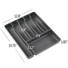 1pc Large Plastic PP Cutlery Organizer Box, Suitable For Kitchen Tabletop, Cabinet, Drawer Storage Of Utensils, Cutlery, Tools, Divided Compartments - Cutlery Storage Box - View 13