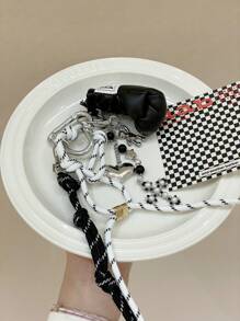 1PC Angola Red/Pink/Black/Silver/Gold Boxing Love Bag Charm,Keychain Accessories Car Pendant Can Be Used For Bag Pendant Pendant. Gifts Valentine'S Day Stylish For Teen Girls Women College Students Teacher White-Collar Workers Rookies & White-Collar Workers Gift Accessories Decor Present Car Accessories Women Key Chain Charms Back To School Supplies Gifts For Teachers