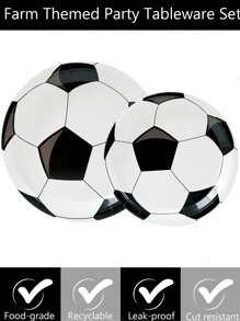 8 pièces Assiettes en papier jetables de 7 pouces/9 pouces sans laminage, décorations de fête à thème football, assiettes de fête jetables avec éléments de football, assiettes de table d'anniversaire, vaisselle jetable pour fête familiale, pique-nique de vacances, parfait contenant pour collations