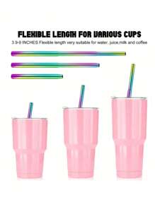 3pcs Stainless Steel Reusable Straws Set With Telescopic Straws, Cleaning Brush And Storage Case, Suitable For Outdoor Camping Christmas Gift,School Supplies