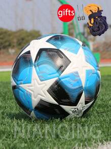 Adult And Youth Professional Training Competition No.5 Soccer Balls Made Of High Quality PU Leather, Anti Slip And Wear Resistant, Excellent Elasticity, Butyl Explosion Proof Rubber Inner Tank, Easy To Kick, Seamless Hot Adhesive Football, Comes With Needle Ball Mesh