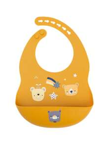 1pc Custom Silicone Baby Bibs Cartoon Pattern Baby Bib Personalized Customization Name Baby Items Adjustable Kids Drool Towels Rainbow Heart Bear Dinosaur Lemon Pattern Print On Demand Baby Tableware