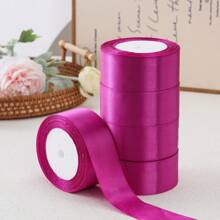 5卷奢华丝绸缎带，每卷25码/1.57英寸宽，适用于手工蝴蝶结、DIY礼品包装、婚礼装饰、丝带花束、工艺品、织物、手工婚礼花束材料、礼品包装材料、蛋糕装饰丝带等。