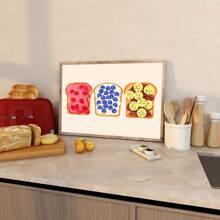 1pc Unframed Bread Food Wall Art Kitchen Poster Horizontal Canvas Print Minimalist Aesthetic Decor Vintage Painting For Dorm,Apartment,Modern Home Decoration