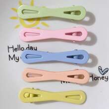 5pcs Cute Letter Pattern Everyday Wear Bathroom Hair Clips Back To School