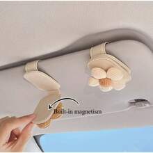 1pc Floral Car Sun Visor Clip Glasses Holder, Multi-Functional Eyeglasses Organizer Clamp - one-size - View 2