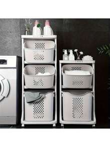 Versatile Rolling Storage Basket Set - 2/3/4 Tiers, Perfect For Home & Dorm Organization, Ideal For Bathroom, Laundry, Living Room & Bedroom - 3 - 查看 9