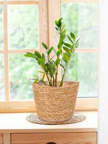 1 Cesta de armazenamento de vime trançado, cesto de plantas, lata de lixo, cesto de roupas sujas, cesto redondo pequeno ou grande de vime, recipiente multifuncional para quarto, sala de estar, banheiro, escritório, cesta de vime, cozinha, acessórios de cozinha, utensílios de cozinha, organizador de cozinha, organizador de maquiagem, itens de casamento, decorações florais, utensílios para casa, mesa, decorações para casa, organização e armazenamento doméstico, decoração de quarto, decoração de quarto, para a volta às aulas - Castanho - Ver 6