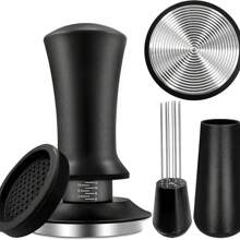 51毫米/53毫米/58毫米咖啡压粉器，高级咖啡师压粉工具。配备校准弹簧，不锈钢设计，咖啡粉分配深度可调，自动调平压粉器。51毫米/53毫米/58毫米二合一压粉器和分配器，重返校园 - 彩色 - 查看 25