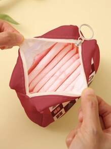 Random Pattern Sanitary Napkin Storage Bag, Cosmetic Organizer Pouch, Portable Makeup Bag Graduation - Multicolor - View 2