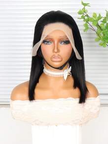 Straight Bob Human Hair WigsFor Women 16 Inch Discount Glue-Free Wig 180% Density Human Hair Straight Human Hair Bob Wig 13*4 Lace Front Natural Hair 8-16 Inch Easy To Wear Natural Black Color Short Bob Human Hair Wigs 180% Density 13*4 Lace Front Wigs Glueless Human Hair Wig Wigs Glueless Pre-Plucked Baby Hair Transparent Outdoor Activities Christmas Party, Music Festivals Halloween, Christmas Suitable As Women's Gift