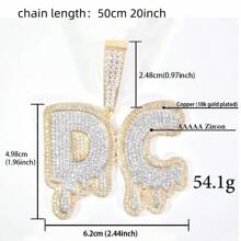 Plus Size Teardrop Cubic Zirconia Custom Letter & Number Hip-Hop Men's Pendant Necklace, Shiny &,Gold,Stylish,Colorful,Vintage,Simple,Unisex,Casual,Cuties,Custom,Personalized,Unique,Ideal Gifts For Him,Ideal Gifts For Her,Her,Boyfriend,Girlfriend,Dad,Mom,Family,Friends,For Anniversaries,For Birthdays,For Graduation,For Prom,For Party