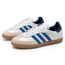 Adidas 中性 Samba OG 舒適輕量低筒休閒運動鞋，適合日常穿著、戶外運動與休閒 - 白色/藍 - 查看 8