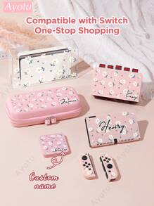 Ayotu Customizable Text & Name Compatible With Nintendo Switch/OLED/Lite Consoles & Accessories Set. Includes Protective Case, Storage Bag, Base Shell, Console Cover, Game Card Case, Controller Cover And More. High Definition Custom Design, Ideal Creative Gift For Birthday, Anniversary, Valentine's Day, Holidays - Multicolor - View 2