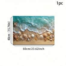 1 pezzo Tappetino antiscivolo in silicone con stampa di conchiglie e stelle marine, tappeto da bagno, tappetino doccia in piedi, tappetino da bagno elegante per la lavanderia, vassoio doccia lavabile e carino, accessorio per la decorazione della casa, adatto per soggiorno, camera da letto, cucina, ingresso, idea regalo per la casa