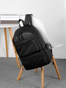 Black Waterproof Backpack Laptop Bag School Backpack For Men - Black - View 2