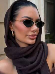 1pc Fashionable Retro Polygonal Geometric Small Frame Fashio Women Glasses, Elegant And Exquisite, Casual And Versatile, Suitable For Wearing In Various Occasions As Women's Fashion Glasses For Women Ladies Shades Beach Accessories Vintage Y2K For Summer Beach Vacation,Outdoor,Travel