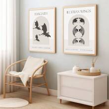 1 件无框第四翼龙骑士书香墙艺术海报帆布印刷极简主义 Basgiath Illyrian Wings 书虫艺术画适合爱书人、宿舍、公寓、现代家居装饰 - 彩色 - 查看 3