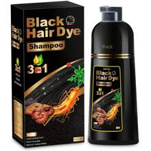 Hair Dye Shampoo 3 In 1 For Gray Hair, Herbal Ingredients Natural Shampoo Hair Dye For Women Men (Black) - 黑色 - 查看 1