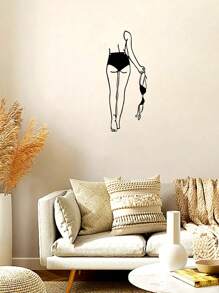 1 Pc Sexy Beauty Lifting Underwear Background Pulling Clothes Back Minimalist Abstract Metal Wall Decor - Modern Home Decor, Home Decor, Room Decor, Wall Decor For Bedroom, Living Room Or Bathroom, Waterproof, Rustproof And Durable, Birthday Gift, Bedroom Decor