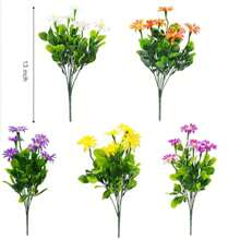 6/10 件人造塑料雏菊花，假菊花户外栅栏装饰，家居装饰