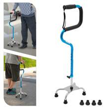 YUNRUX Modern Walking Aid, Walking Stick, Adjustable Walking Stick Aluminum Alloy- Blue