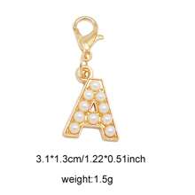 2Pcs Gold Color Letter Alloy Pendant With Faux Pearls Alphabet Charm Women Ladies Bag Clothes DIY Craft Decor A - Z