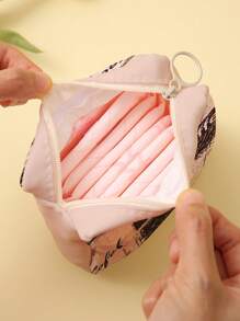 Random Pattern Sanitary Napkin Storage Bag, Cosmetic Organizer Bag, Portable Makeup Bag Graduation - Multicolor - View 2