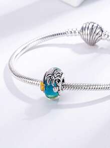 1pc Casual Vacation Style Beach Coconut Tree, Shell, Glass Zirconia Beaded Gift - Yellow Blue - View 3