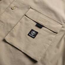 Timberland Camisa casual cómoda y transpirable de manga larga para hombre - Caqui - Ver 5