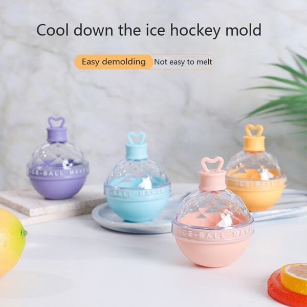 Molde minimalista de hóquei no gelo coberto para cubos de gelo sólidos domésticos, hóquei no gelo de silicone com tampa, caixa de gelo criativa para fácil desmoldagem, bandeja de gelo, molde de cubo de gelo