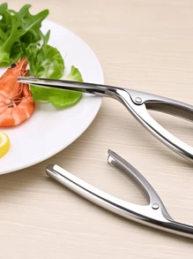 1 pieza Herramienta desvenadora de camarones de acero inoxidable - Mango ergonómico, preparación eficiente de mariscos para un fácil pelado y limpieza, utensilio de cocina