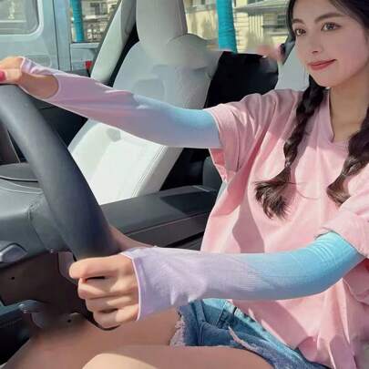 Manicotti senza dita colorati sfumati 2025, protezione UV, unisex, per ciclismo e guida all'aperto