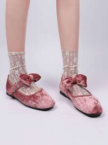 Damenschuhe mit flachem Absatz, Neuheit Sommer 2025, Ballerinas mit rundem Zehenbereich, Wildleder, ausgeschnitten, Schleife, Schnalle, Rosa Loafers, Ballerinas, Mary Jane Schuhe, vielseitig modisch-Lässig, bequem & leicht, Damenschuhe in Große Größen, Rosa Schuhe
