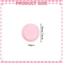 10pcs Peach Pink Solid Color Party Paper Plates, Round/Scalloped Disposable Plates, 7 Inch/9 Inch Peach Pink Solid Color Party Plates To Enhance Party Atmosphere, Suitable For Birthday Parties, Picnics, Family Gatherings, New Year Celebrations, Valentine's Day - Multicolor - View 11