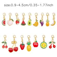 2/16Pcs Enamel Fruit Charm Alloy With Lobster Clasp Necklace Pendant Bracelet Keychain Jewelry DIY Hair Accessory Shoes Purse Bag Hanging Decoration