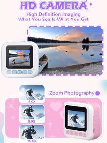 Impresora fotográfica instantánea con pantalla LCD de 2.4", cámara digital 1080P, con tarjeta de memoria de 32GB, regalo de Navidad/Halloween/cumpleaños