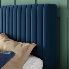 Allewie Queen Bed Frame, Velvet Upholstered Platform Bed With Adjustable Vertical Channel Tufted Headboard, Mattress Foundation With Strong Wooden Slats, Box Spring Optional, Easy Assembly, Green